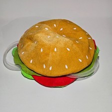 Hamburger Hat Costume Burger Cap Funny BBQ Food Prop Halloween Hat