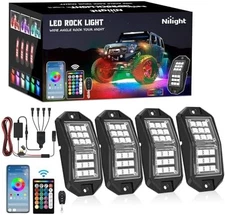 Nilight 4 Pod RGB LED Rock Lights Bluetooth App
