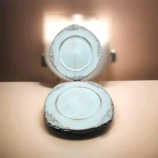 6 Pack 13" Antique Blue Charger Plates Set Dinner Wedding Party Tableware