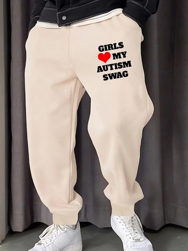 Girls Love My Autism Swag Print Herren Jogginghose Sport Jogging Britches weich - Bild 15 von 28