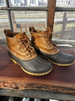 LL Bean Boots Brown Duck Womens 7 M Mid Waterproof USSA 175062