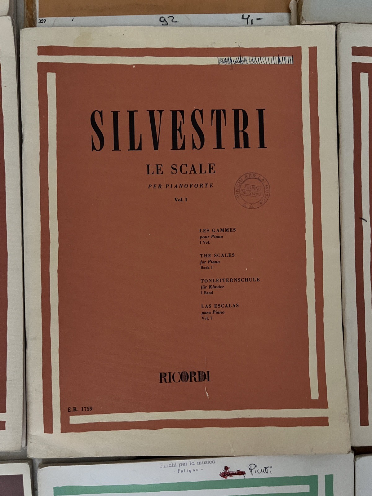 SILVESTRI LE SCALE VOLUME I RICORDI PIANOFORTE