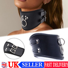 PU Leather Neck Collar Posture Neckcollar Corset Bondage Harness Belt Strap UK
