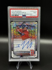 2025 BOWMAN JHOSTYNXON GARCIA /299 CHROME PROS AUTO SPECKLE REF PSA 9