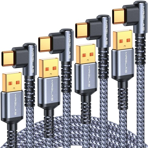 Pack de 4 Câbles de Charge USB A vers C Plaqué Or - Charge Rapide 3.2A Nylon Tressé - Photo 3 sur 10