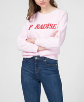 Maje Sweatshirt Rosa Baumwolle Gr. 40 L Damen Bestickt MFPSW00073