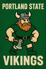 l Portland State Vikings Logo Poster 12x8in Metal Sign NCAA Football Wall Decor