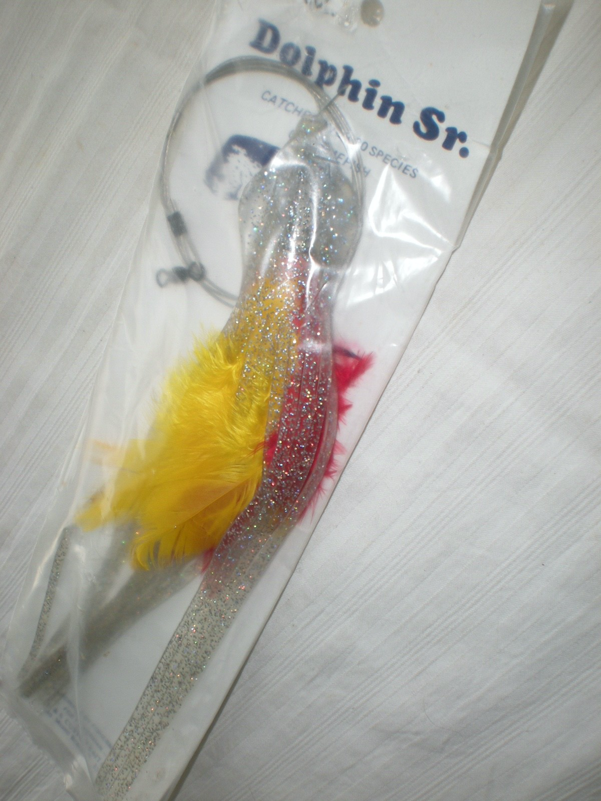 Dolphine SR Saltwater Trolling Lure 8 Inch 1.5 oz Rigged Ready Yellow Red New in Package