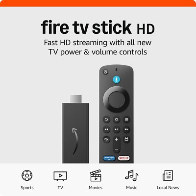 Amazon Fire TV Stick HD 3rd Gen with Alexa Voice Remote Including