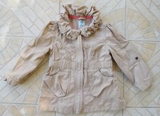 Coat Jacket Girls OLD NAVY Tan Zip Pockets Collar Sz 4T T