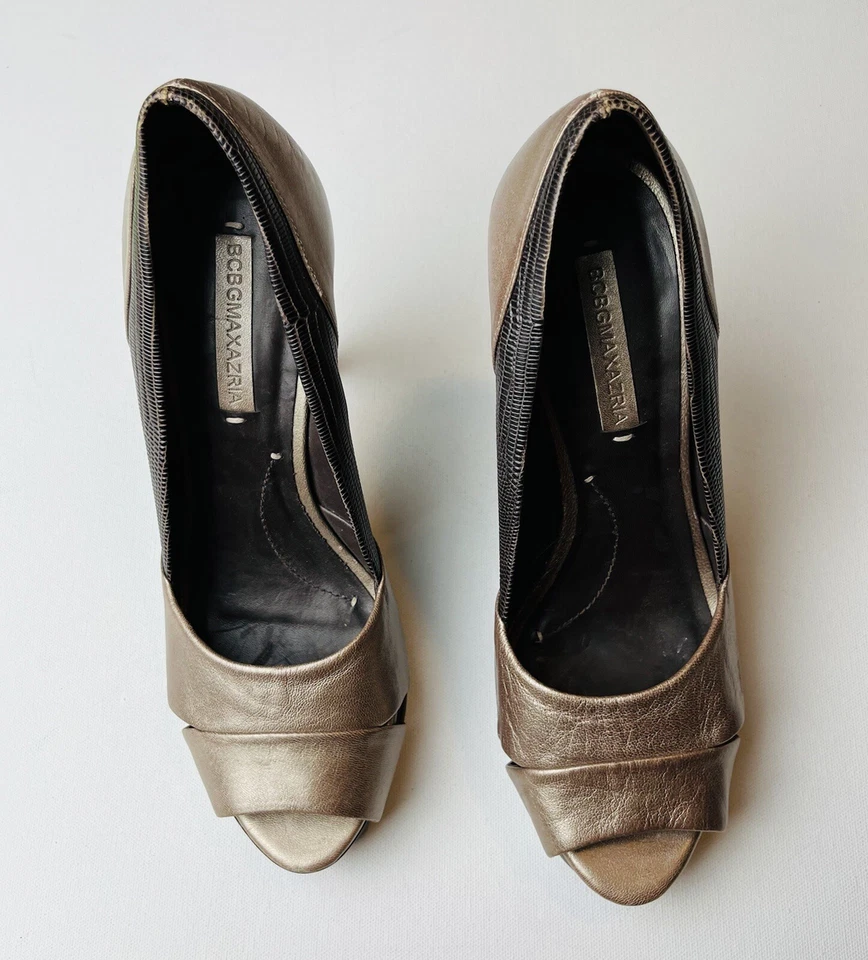 BCBGMAXAZRIA Mujer Clásico Sin Cordones Punta Abierta Tacones Altos Talla 10B Foto 2 de 4