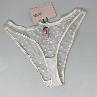 Agent Provocateur Brie White Polka Dot Brief AP4 Large NWT