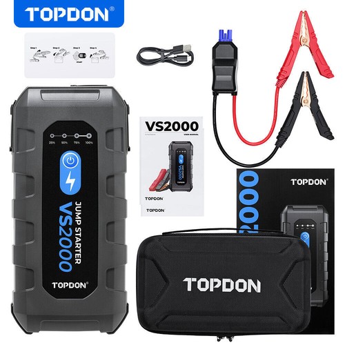 TOPDON VS2000 2000 Peak Amp Jump Starter Portable Battery Booster 12V
