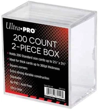 ULTRA PRO 200 CT 2-PIECE CLEAR ACRYLIC BOX FOR STANDARD SIZE GAMING & SPORTCARDS