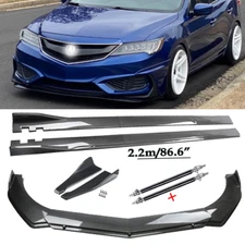 Carbon Fiber Front Bumper Lip Chin Spoiler For Acura ILX 13-19 Side Skirt Body