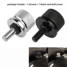 1 Chrome & 1 Black Aluminum Rear Seat Bolt Screw For Harley Davidson 1996-2024+