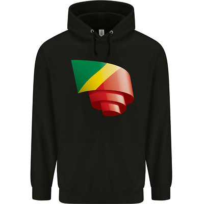 Curled Republic of the Congo Flag Day Fußball Kinder Kids Hoodie
