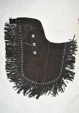 Brown Suede Leather Western Horse Saddle Fancy Chinks Chaps