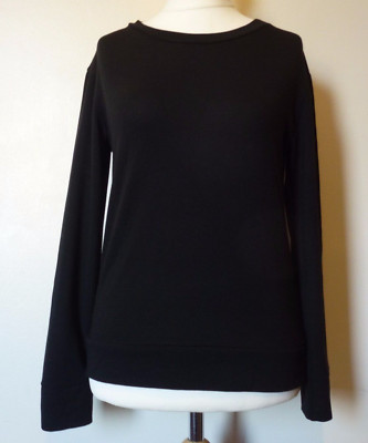 QED London Damen Langarm Rundhals Pullover Pulli Größe 10/12 UK neu mit Etikett schwarz