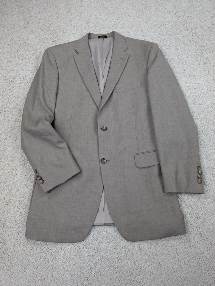 Jones New York Traje Para Hombres 40R 33x29 Lana Tostada 3 Piezas Chaqueta Chaleco Pantalones Calce Ajustado Foto 2 de 4
