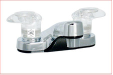 RV Lavatory Faucet 4 Inch Deck Mount Chrome Plastic for RV - Camper and Trailers