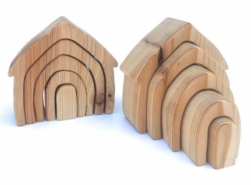Wooden Rainbow House Stacker - Wooden 
