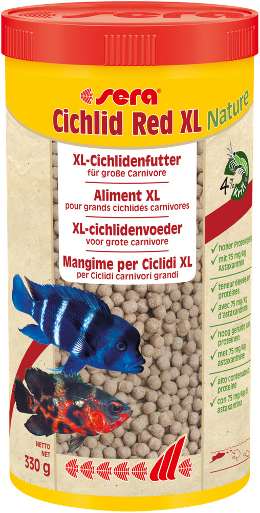 Sera Cíclidos Rojo XL 1000ml Granulado Acuario Agua Dulce Alimentación Comida
