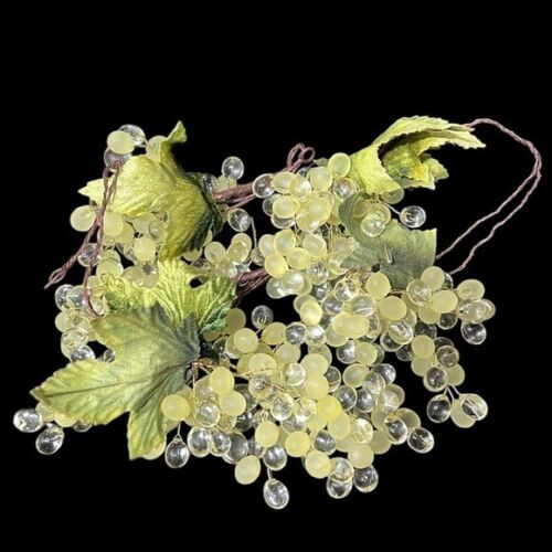 Remplissage bol à fruits MCM vintage Lucite acrylique raisins vert 5 grappes milieu du siècle - Photo 4 sur 10