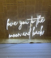 Love You To The Moon And Back Vivid LED Neon Sign Lamp Light Flex Acrylic Custom