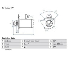 Motorino di Avviamento Bosch 0986017790 per Fiat Brava Bravo I Marea Punto