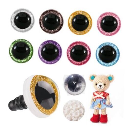 Safety Eyes for Amigurumi Glitter Plastic Safety Eyes for Crochet with 50mm