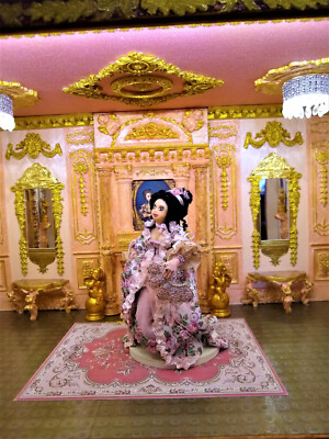 Puppenhaus Dame Odette Miniatur 1/12 scale Rokoko handmodelliert Unikat OOAK 