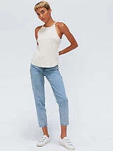 Camiseta sin mangas Threads 4 Thought Marfil para mujer Elpis dobladillo acanalado cami L Foto 3 de 4