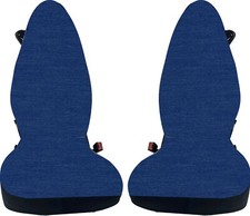 coprisedili auto smart for two cotone nero/blu 100% made in italy