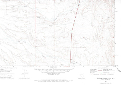 Mahala Creek East, Nevada 1971 Vintage USGS Topo Map 7.5 Quadrangle Topographic