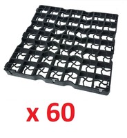 60x Black Plastic Paving Driveway Turf Grass Lawn Path Gravel Grid (15 Sq/m). 60x Black Plastic Paving Driveway Turf Grass Lawn Path Gravel Grid (15 Sq/m).