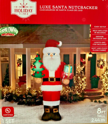 NEW 8 FT TALL CLASSICAL CHRISTMAS LUXE SANTA NUTCRACKER LED INFLATABLE BY GEMMY