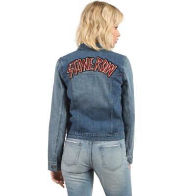 NWT WOMENS VOLCOM VOL STONE DENIM JACKET $128 S cosmic blue stone