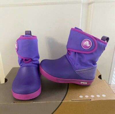 Crocs Crocband II.5 Purple/White Toddler Gust Boot - SZ 8 C