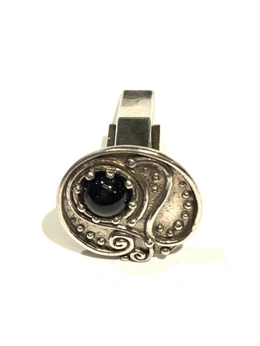 Sterling Silver Black Onyx Cuff Links - Bild 4 von 4