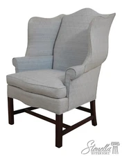 68369: BAKER Chippendale Mahogany Wing Back Easy Chair