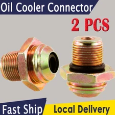 Pair Transmission Oil Cooler Connector FIT 04-08 Ford F150 11/16-20UNF Male 31MM