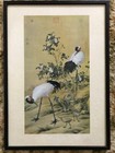 Antique Chinese Painting Pair of Cranes by Lang Shining — photo 1