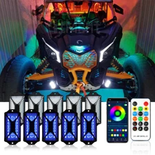 10X RGB LED Rock Lights Turn Signal Brake Underglow For Can Am Maverick x3 Turbo