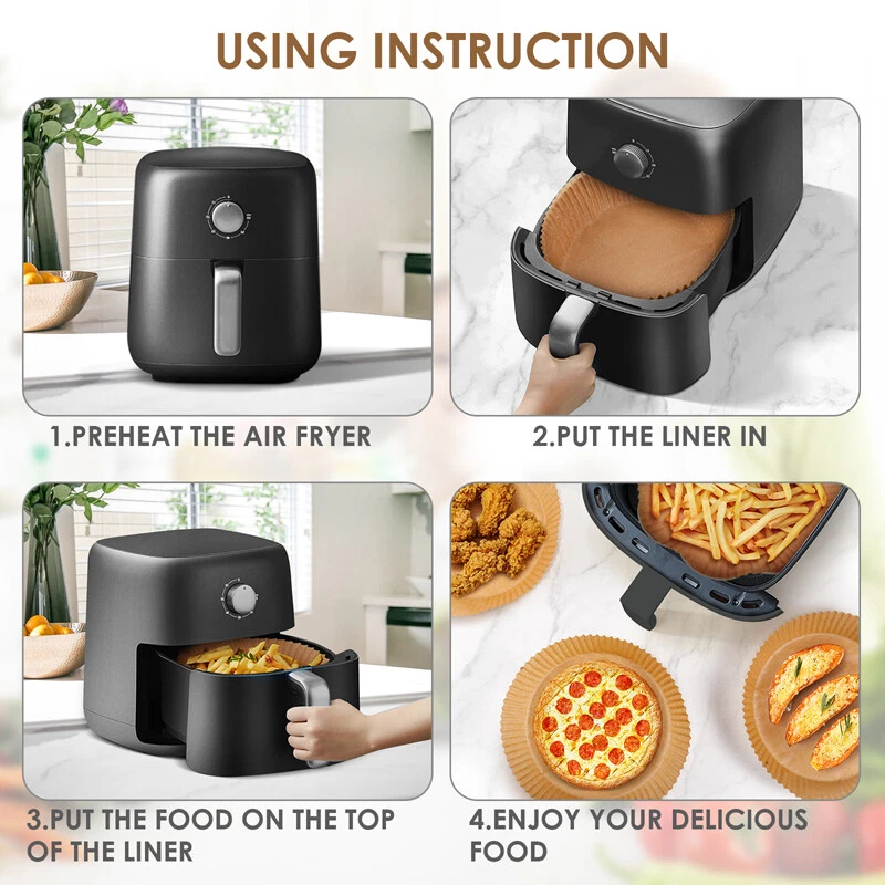 Air Fryer Liners 100 pcs Disposable Parchment Paper Liner Non Stick Food