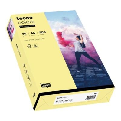 inapa buntes Papier tecno Colors 80 g/m² A4 500 Blatt hellgelb 2100011397