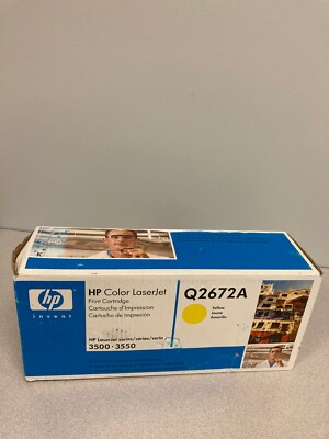 Genuine HP Q2672A Yellow LaserJet 3500-3550 Toner Cartridge - SEALED | eBay