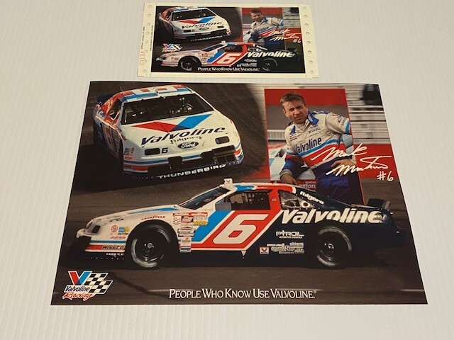 Vintage 1993 Mark Martin Nascar Postcard / Handout Lot of 2