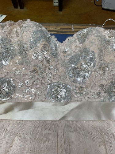 Watters & Watters Womens Dress 8 Champagne Beige Beaded And Toile Gown NWT - Picture 2 of 5