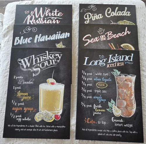 Mixed Drinks Recipes Displate Lot X6 Metal Posters